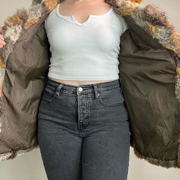 Vintage Patchwork Rabbit Fur Coat Size Medium - Picture 3 of 15